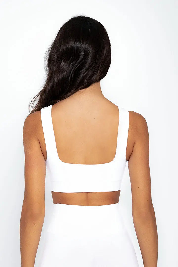 Top Seamless sin costuras Diane & Geordi - con copas removibles y tiras anchas, color blanco