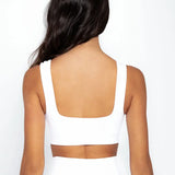 Top Seamless sin costuras Diane & Geordi - con copas removibles y tiras anchas, color blanco