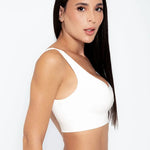 Top Seamless sin costuras Diane & Geordi - con copas removibles y tiras anchas, color blanco