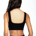 Top Seamless sin costuras Diane & Geordi - con copas removibles y tiras anchas, color negro