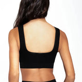 Top Seamless sin costuras Diane & Geordi - con copas removibles y tiras anchas, color negro