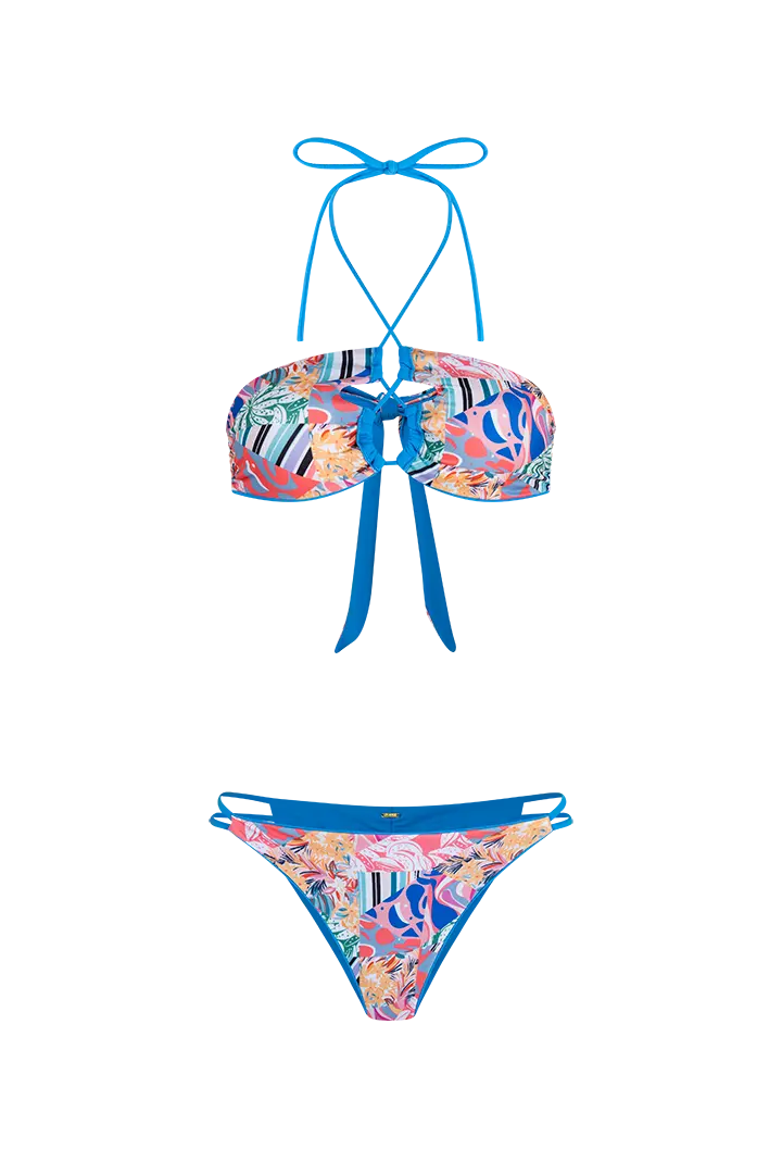 Panty tipo tanga con efecto levanta cola y tiras laterales – estampado, fondo transaprente
