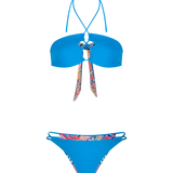 Panty tipo tanga con efecto levanta cola y tiras laterales – color azul, fondo transaprente
