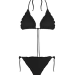 Vestido de baño 2 piezas con ruche en copas y panty – Diane & Geordi, color negro fondo transparente