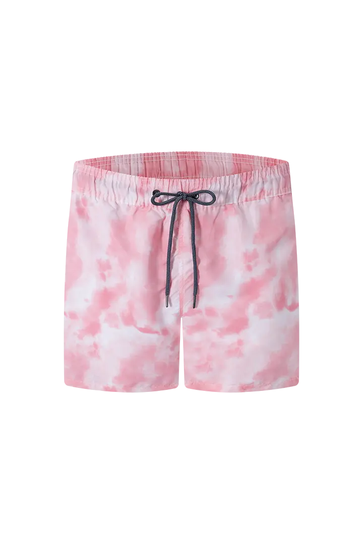 Bermuda de baño Geordi GD62R01 para hombre con diseño moderno blanco con rosado