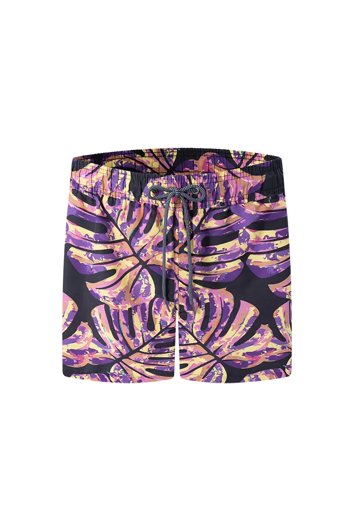 Bermuda de baño estampada con hojas multicolor para hombre Geordi GD62R18
