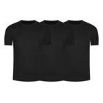 Pack de camisetas cuello redondo acanaladas para hombre – Diane & Geordi colores negros