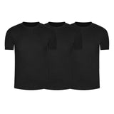 Pack de camisetas cuello redondo acanaladas para hombre – Diane & Geordi colores negros