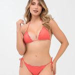 Vestido de baño 2 piezas con ruche en copas y panty – Diane & Geordi, color coral