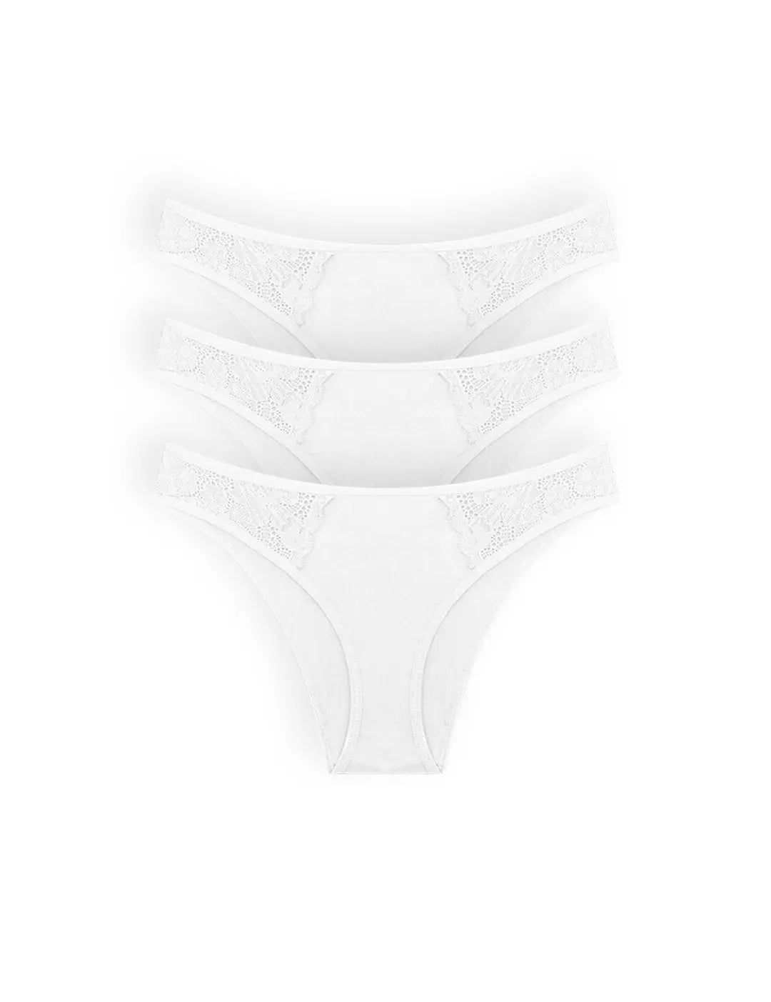 Pack de 3 panties tanga Diane & Geordi en algodón con encaje
