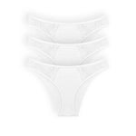 Pack de 3 panties tanga Diane & Geordi en algodón con encaje