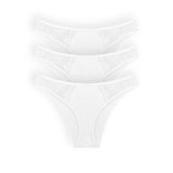 Pack de 3 panties tanga Diane & Geordi en algodón con encaje