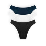 Pack de 3 panties tanga Diane & Geordi en algodón con encaje