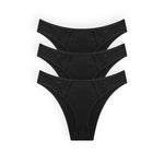 Pack de 3 panties tanga Diane & Geordi en algodón con encaje