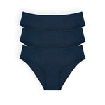 Pack x3 panty tanga en algodón peinado con mayor cubrimiento – Diane & Geordi, colores azules
