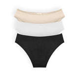Pack x3 panty tanga en algodón peinado con mayor cubrimiento – Diane & Geordi, colores variados