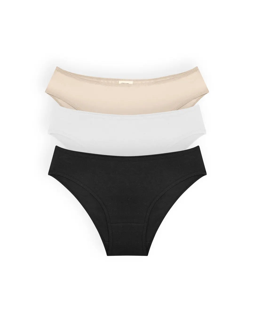 Pack x3 panty tanga en algodón peinado con mayor cubrimiento – Diane & Geordi, colores variados