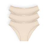 Pack x3 panty tanga en algodón peinado con mayor cubrimiento – Diane & Geordi, colores piel