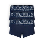 Panty bóxer de algodón y encaje con cubrimiento total
