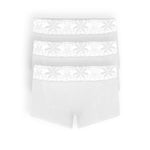 Panty bóxer de algodón y encaje con cubrimiento total
