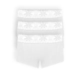 Panty bóxer de algodón y encaje con cubrimiento total
