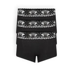 Panty bóxer de algodón y encaje con cubrimiento total
