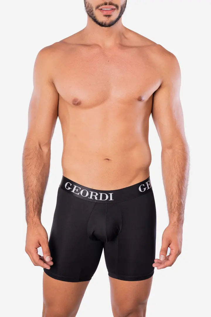 Bóxer largo Geordi con diseño ajustado y elástico contramarcado color negro