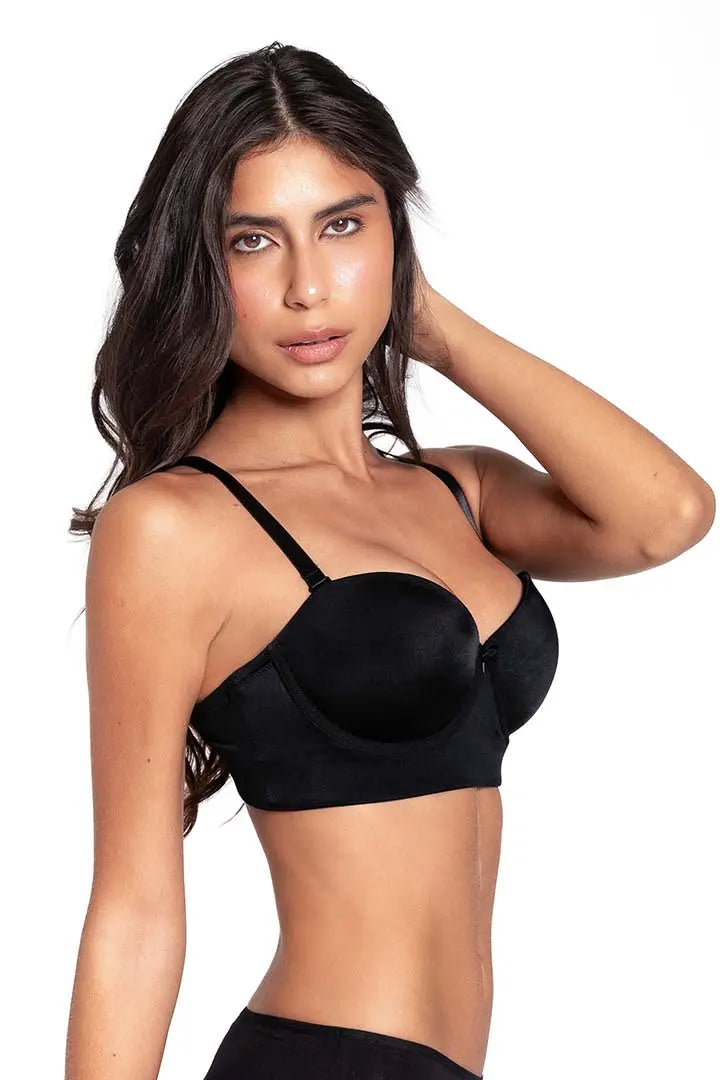 Brasier strapless Diane en microfibra con Powernet y elásticos antideslizantes, referencia 021899, color negro