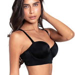 Brasier strapless Diane en microfibra con Powernet y elásticos antideslizantes, referencia 021899, color negro
