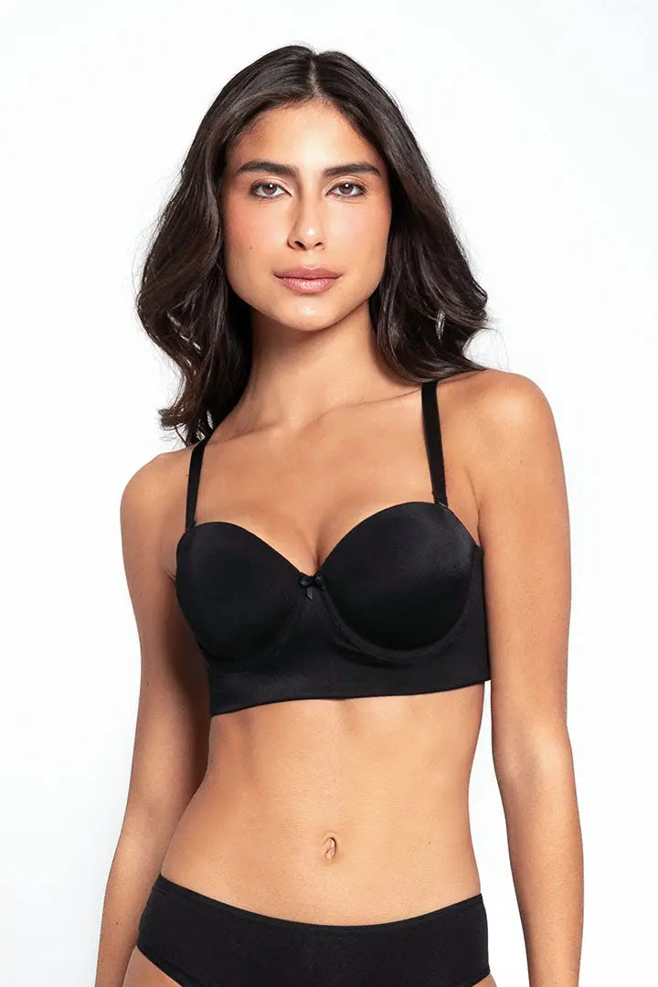 Brasier strapless Diane en microfibra con Powernet y elásticos antideslizantes, referencia 021899, color negro