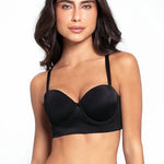Brasier strapless Diane en microfibra con Powernet y elásticos antideslizantes, referencia 021899, color negro
