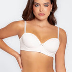 Brasier strapless Diane en microfibra con Powernet y elásticos antideslizantes, referencia 021899, color blanco