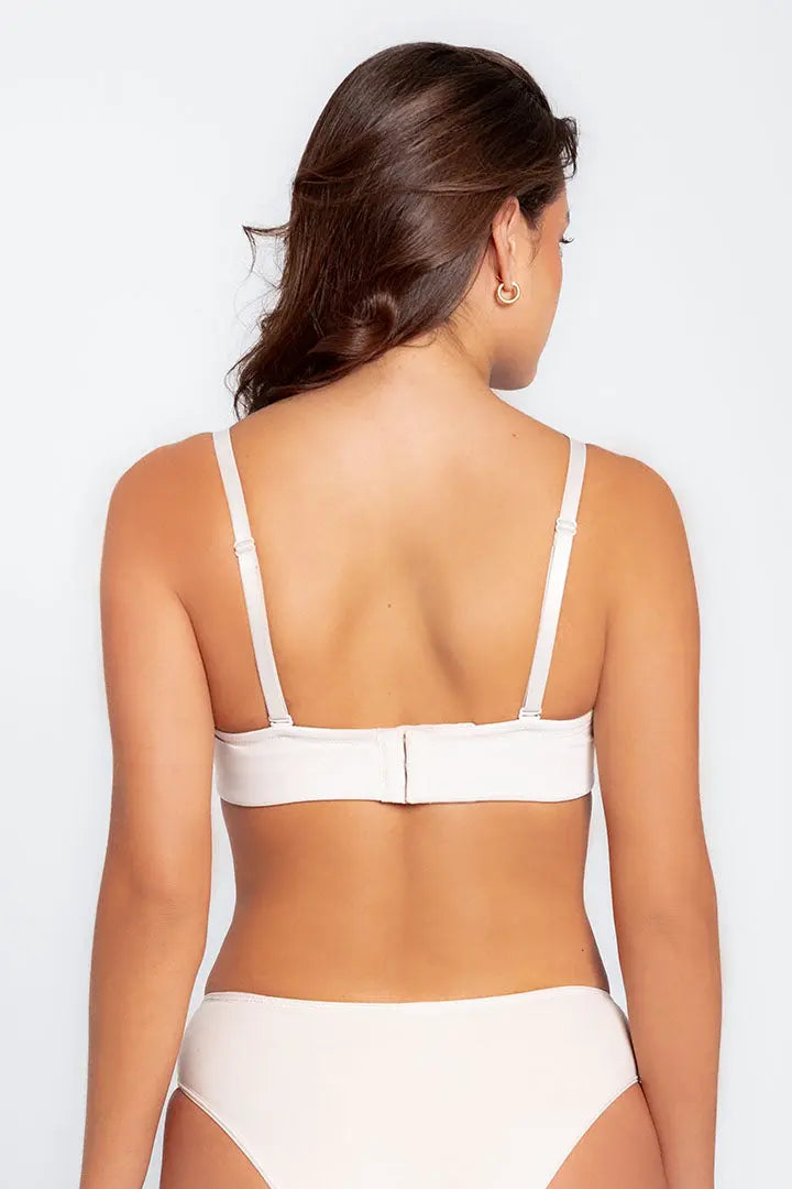 Brasier strapless Diane en microfibra con Powernet y elásticos antideslizantes, referencia 021899, color blanco