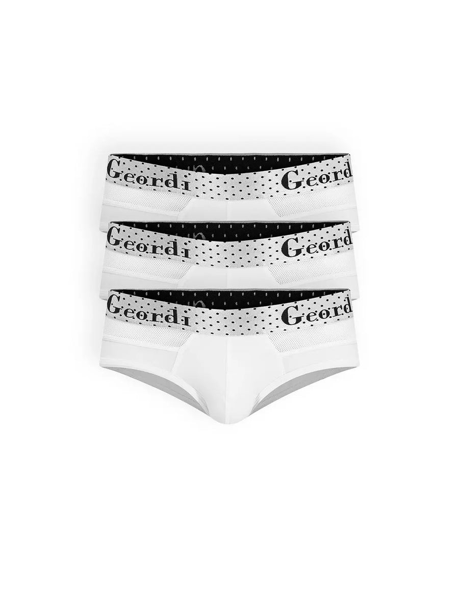 Briefs masculinos en algodón peinado pack x3. Color blanco