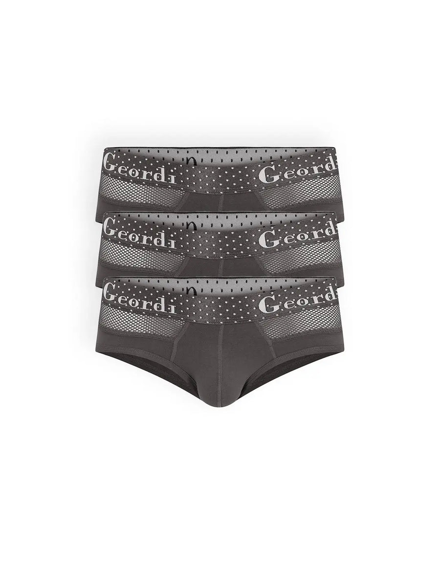 Briefs masculinos en algodón peinado pack x3. Color gris