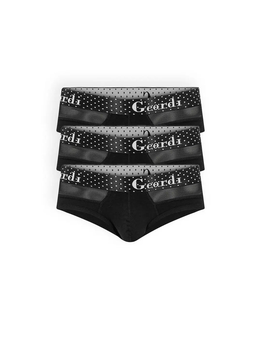 Briefs masculinos en algodón peinado pack x3. Color negro