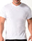 Camiseta cuello V acanalada en algodón para hombre. Color blanco