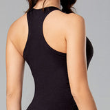 camiseta deportiva mujer algodón Diane&Geordi, color negro de espalda 