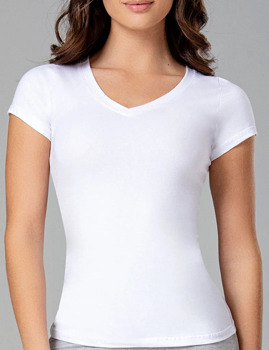 Mangas Cortas Camisetas De Cuello Para Mujer Camiseta Cuello V