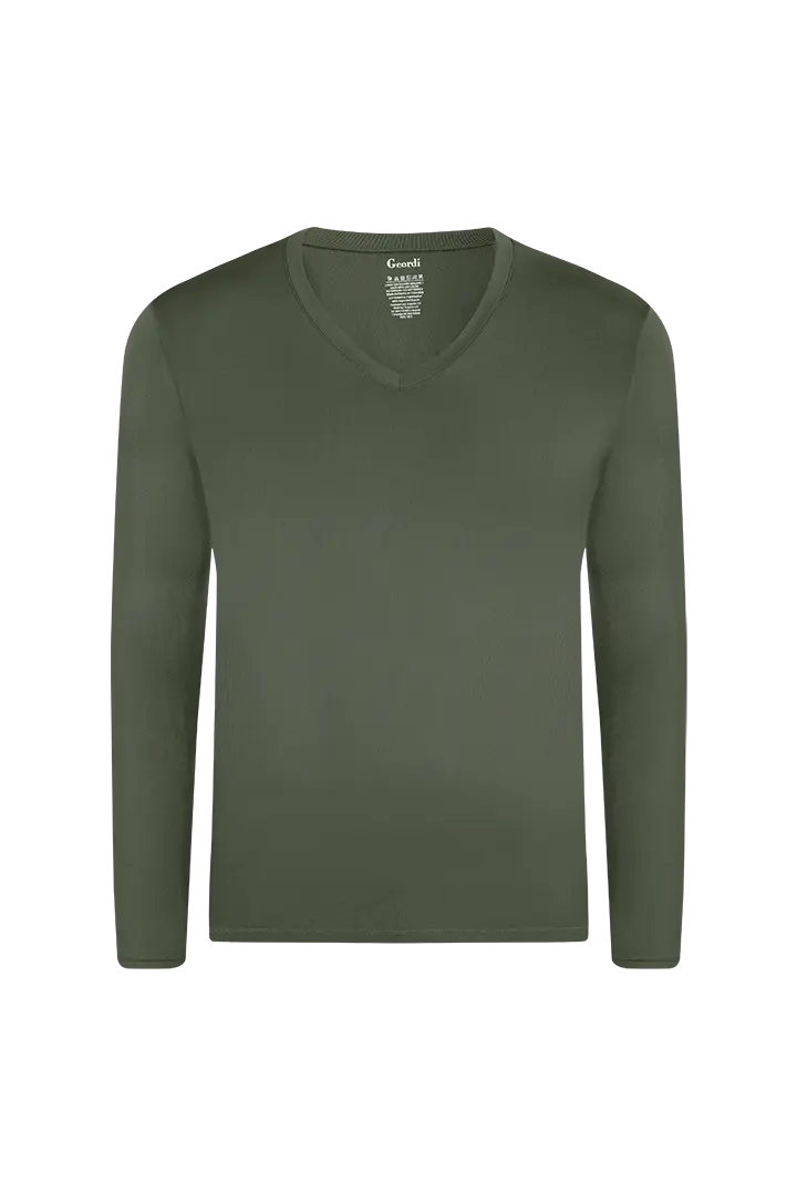 Camisetas cuello v manga larga para hombre hotsell