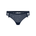 Panty cachetero en tul y encaje floral – Diane & Geordi, color aul oscuro, transparente