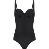 Vestido de baño enterizo con copa 3/4 y compresión en abdomen Diane & Geordi, color negro