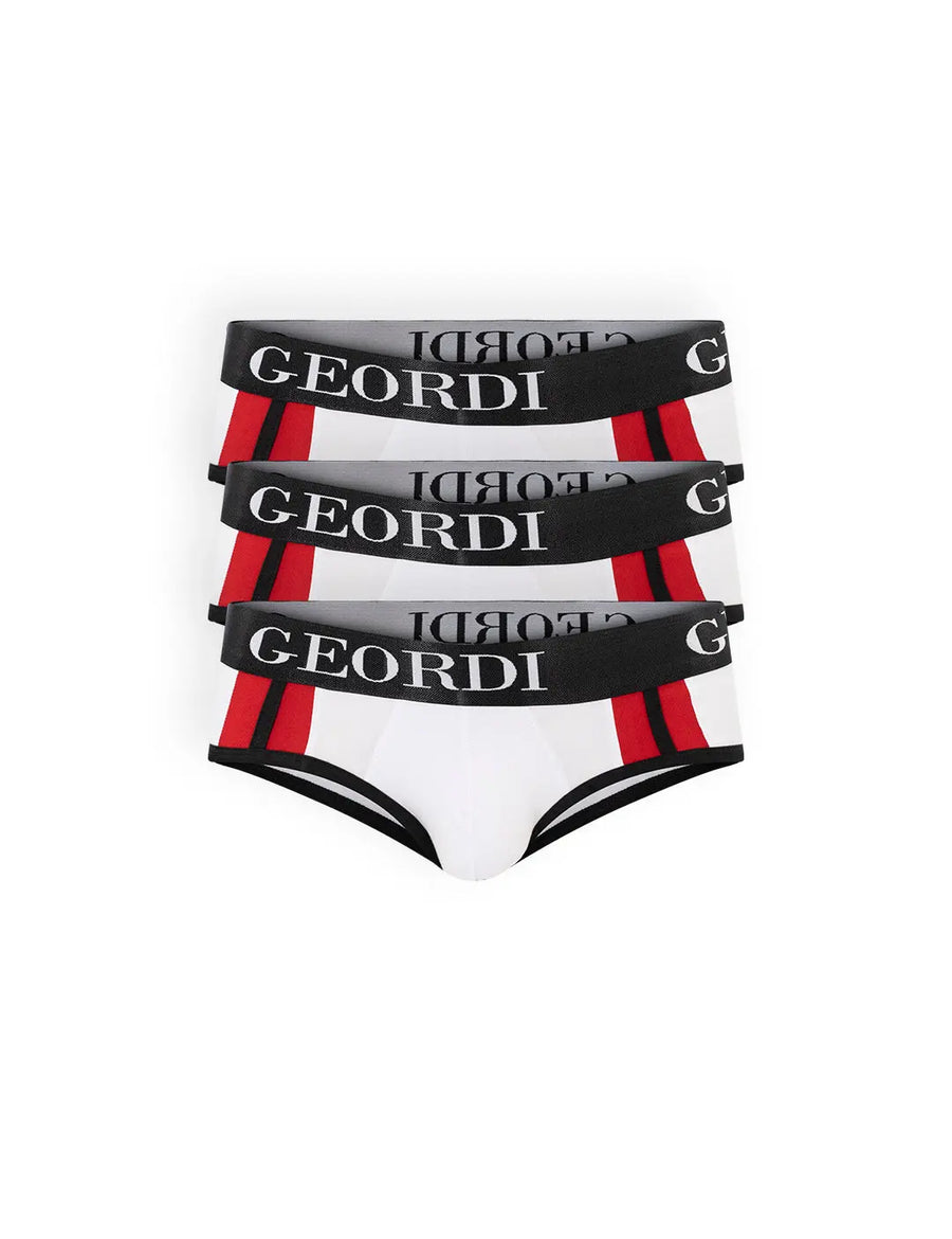Pack x3 de briefs en algodón con elástico. Color blanco