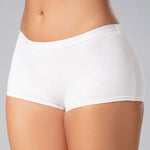 Panty bóxer Diane & Geordi Ref. 6590 con alto cubrimiento, color blanco plano detalle 