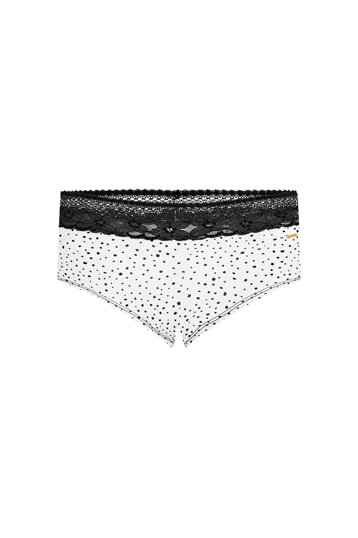 Panty cachetero unicolor de algodón peinado premium y encaje (020690)