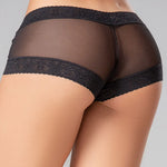 Panty cachetero con encaje floral y elástico en cintura