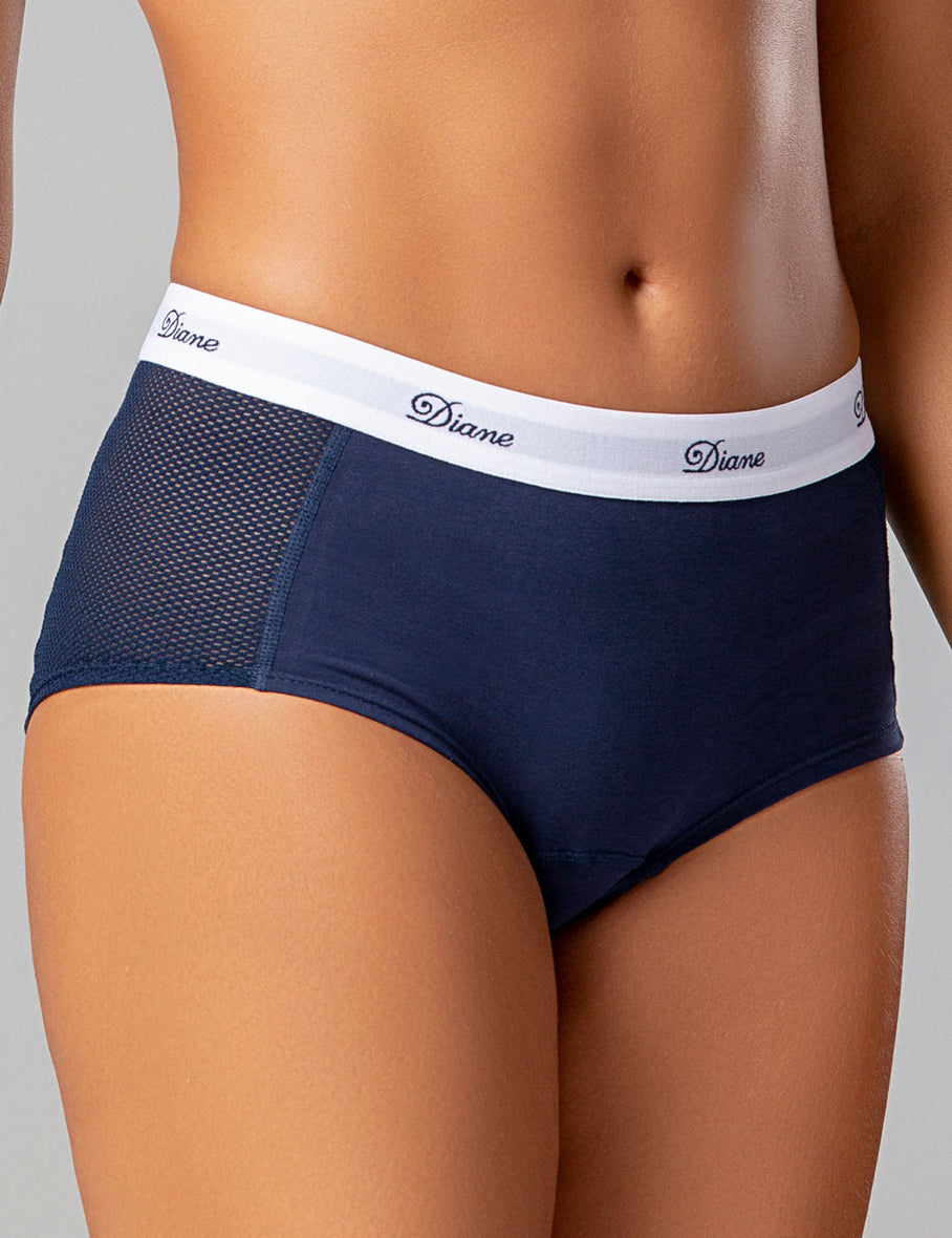 Panty cachetero deportivo de algodón peinado premium y malla (020071)