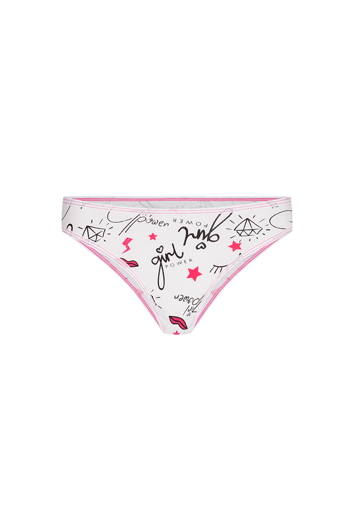 Panty tanga estampada de algodón (6318)