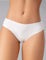 Panty tanga con mayor cubrimiento posterior y elásticos suaves – Diane & Geordi, color blanco plano cerrado del panty
